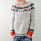 Gebreide trui - artisanale damesjumper met geometrisch design