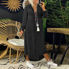 Dames denim shirt jurk midi met lange mouwen - veelzijdige casual uitstraling voor elke gelegenheid