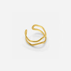 Verstelbare dubbele ring - stralend goud modern ontwerp voor avondkleding & casual gelegenheden