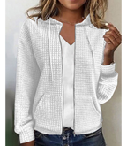 Textured zip-up hoodie - stijlvolle casual jacket voor vrouwen