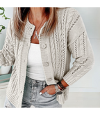 Gebreide cardigan - elegante damesknop-up trui
