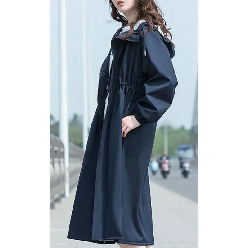 Waterproof damesjas - trendy lange regenjas voor vrouwen