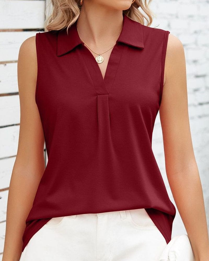 Dames mouwloze blouse - lichte zomer top - elegante casual top voor warmere dagen