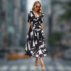 Maxi jurk - stijlvolle damesjurk met print