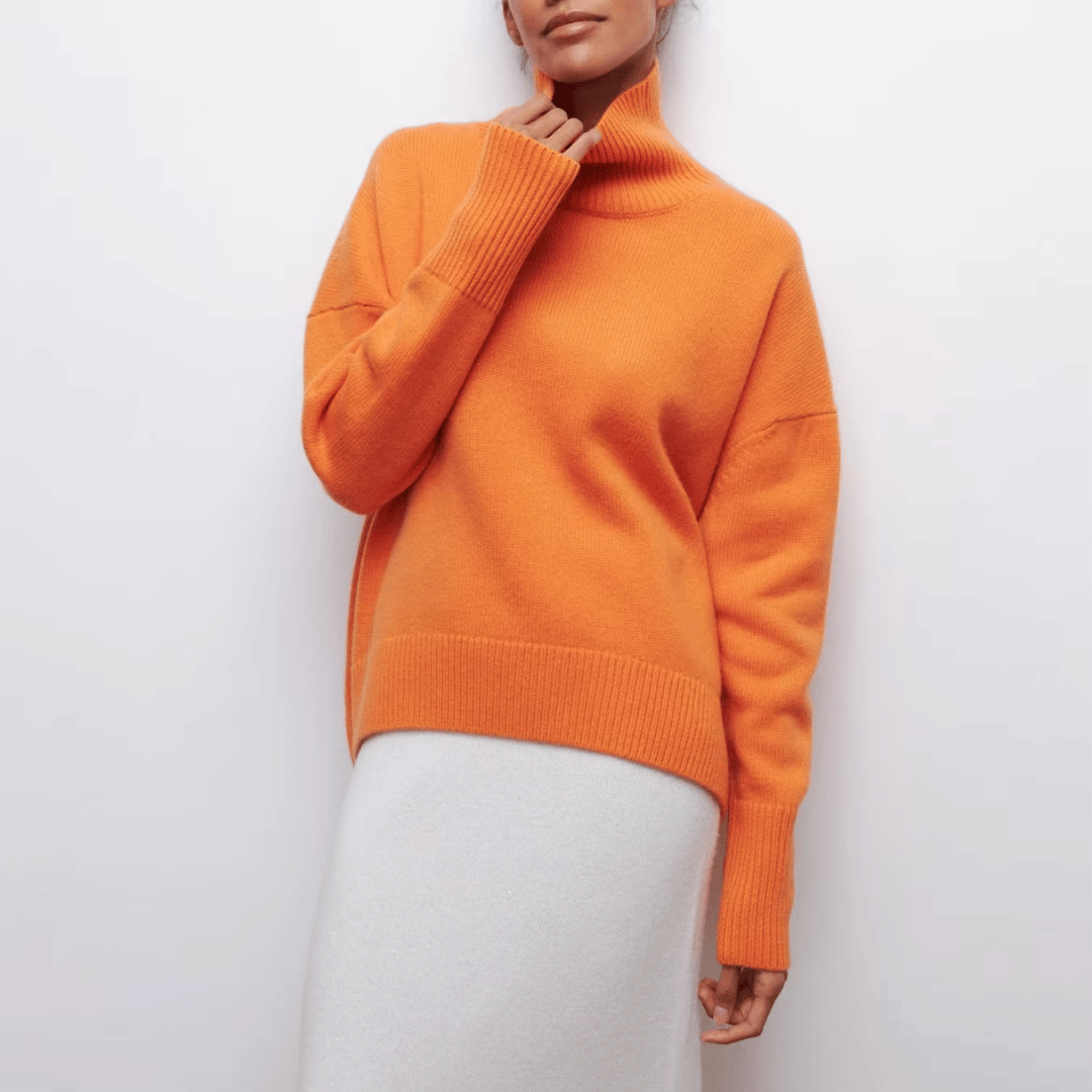 Vrouwen oversized turtleneck trui van luxe breiwerk - voor casual lagen in de herfst & winter