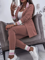 2-delige tailored loungewear set - stijlvolle dames blazer en broek