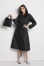 Lang bedrukte jas - stijlvolle gedessineerde dames outerwear