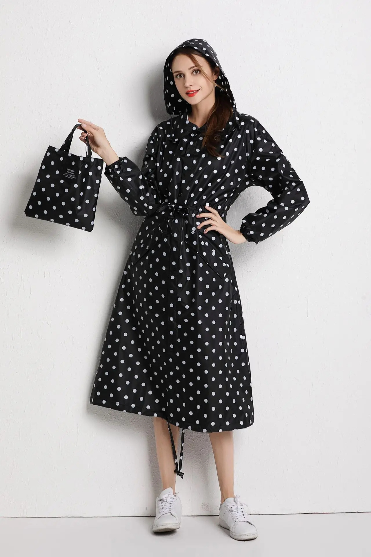 Lang bedrukte jas - stijlvolle gedessineerde dames outerwear