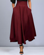 Maxi rok - stijlvolle dames met hoge taille en geplooid ontwerp