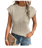 Chique geplooide top - elegante damesblouse