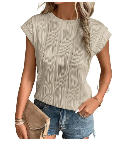 Chique geplooide top - elegante damesblouse