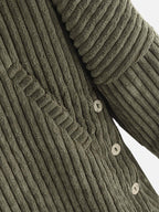 Hooded ribbed jas - stijlvolle dames oversized high-low jacket