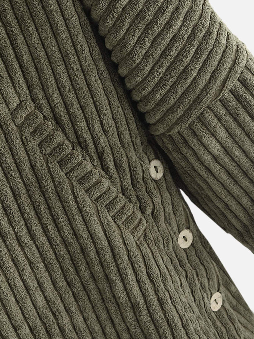 Hooded ribbed jas - stijlvolle dames oversized high-low jacket