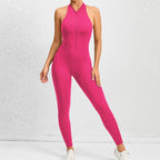Yoga fitness jumpsuit - mouwloze stretch shapewear met buikcontrole en liftende pasvorm - Bakkermode.nl