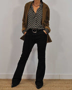 Dames geprinte blouse - button-up shirt