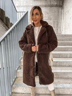 Faux fur trenchcoat - stijlvolle lange damesouterwear