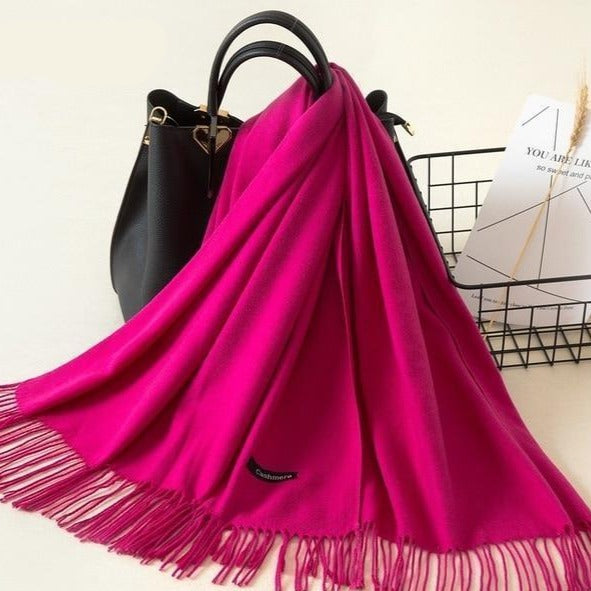 Kasjmieren winterash shawl - luxe dameswrap - Bakkermode.nl