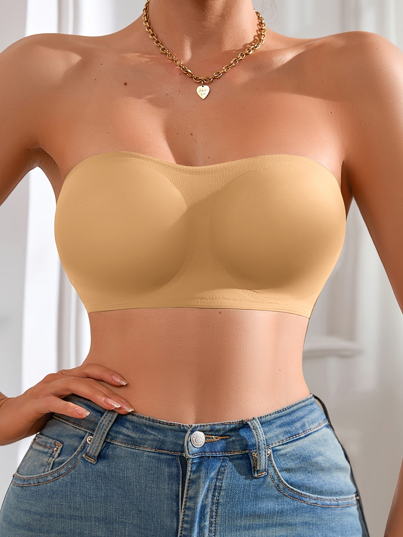 Damen strapless bandeau top met verstelbare zijknoop - veelzijdige everyday wear voor elke gelegenheid