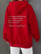 Oversized hoodie met inspirerende quote - casual dames sweatshirt