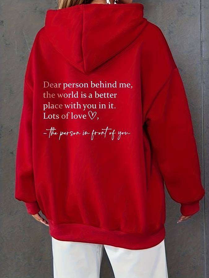 Oversized hoodie met inspirerende quote - casual dames sweatshirt