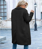 Elegante lange teddyjas dames - warme winter oversized jas - Bakkermode.nl