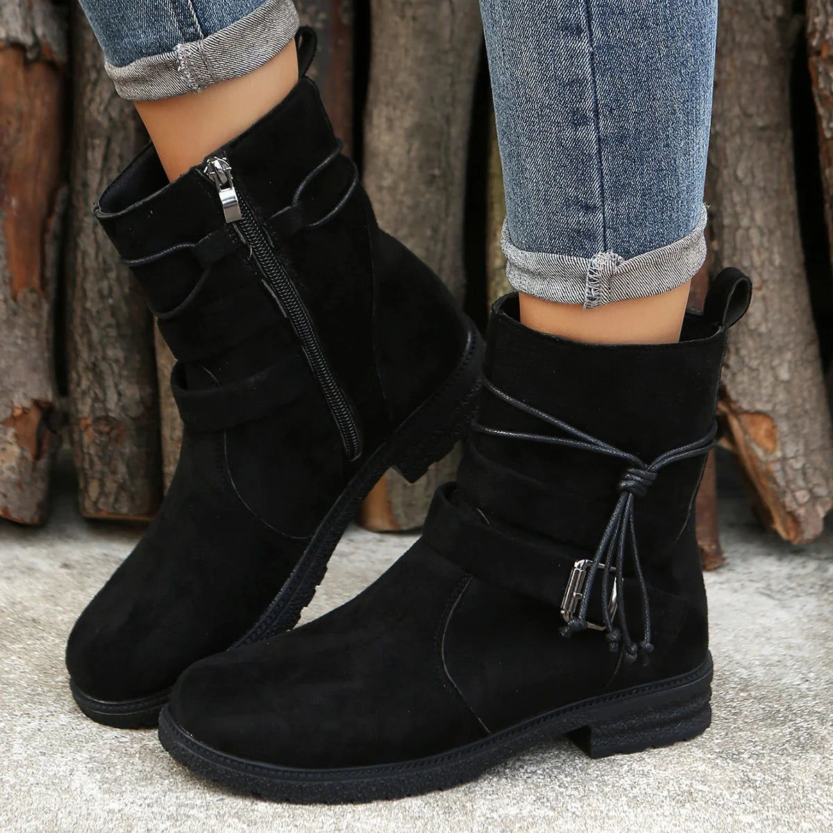 Ankle boots - stijlvolle suède dames schoenen
