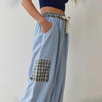 2-delige loungewear set - dames pyjama met geruite details - Bakkermode.nl