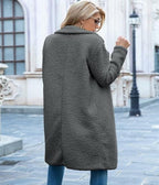 Elegante lange teddyjas dames - warme winter oversized jas - Bakkermode.nl