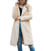 Elegante lange teddyjas dames - warme winter oversized jas - Bakkermode.nl