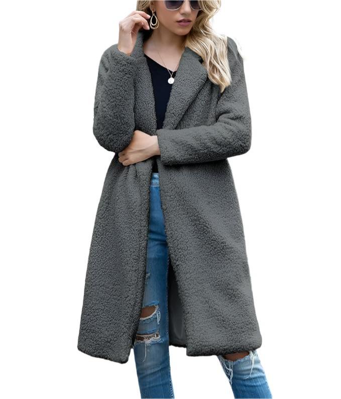 Elegante lange teddyjas dames - warme winter oversized jas - Bakkermode.nl