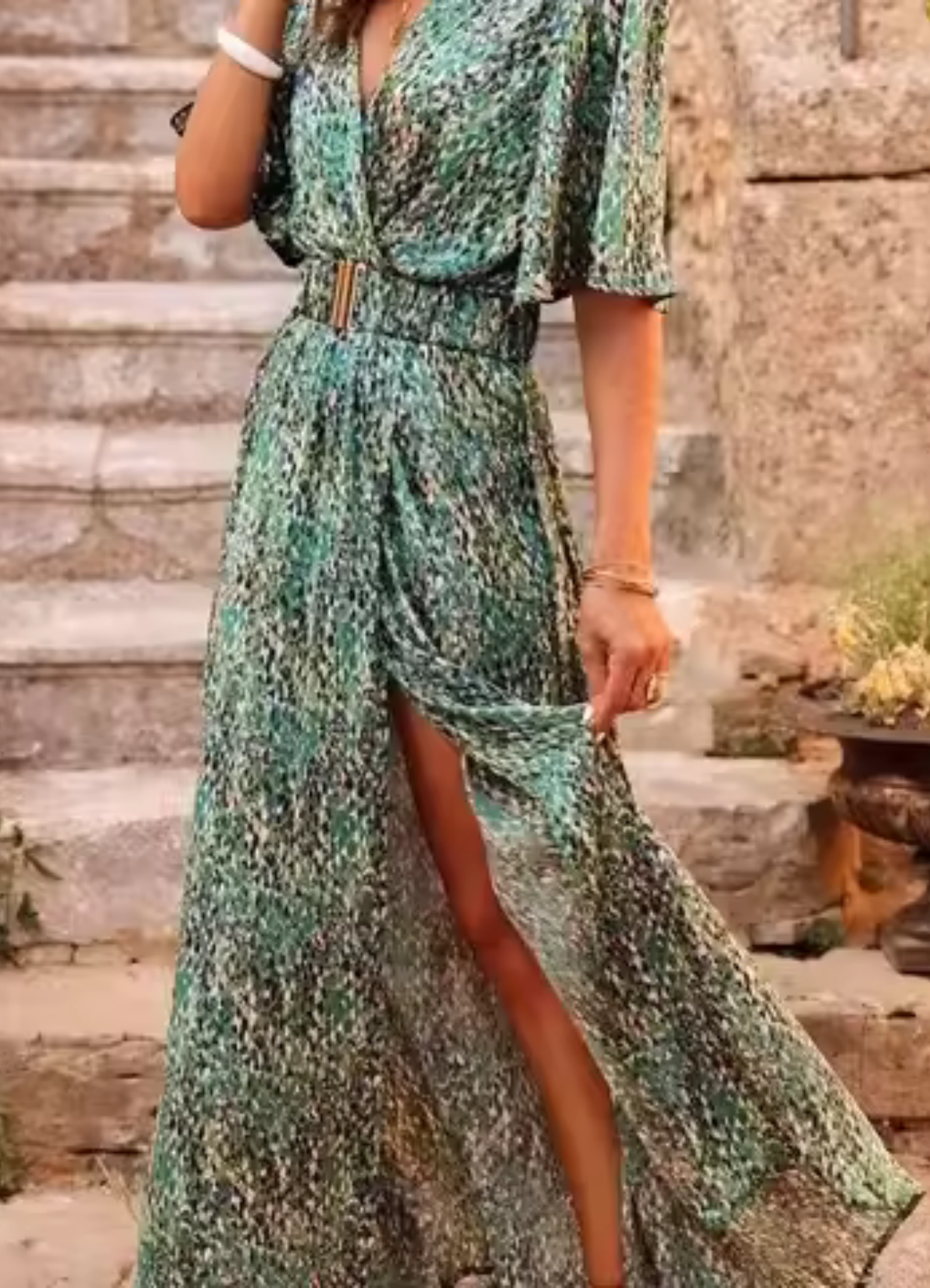 Maxi jurk - elegante avondjurk met zijsplit