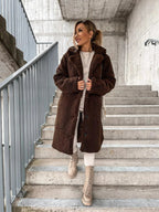Faux fur trenchcoat - stijlvolle lange damesouterwear