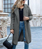 Elegante lange teddyjas dames - warme winter oversized jas - Bakkermode.nl