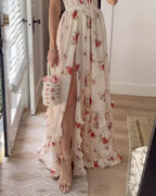 Florale maxi jurk - sierlijke outfit voor zomerse gelegenheden