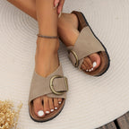 Dames sandalen met gesp - trendy slip-on schoeisel
