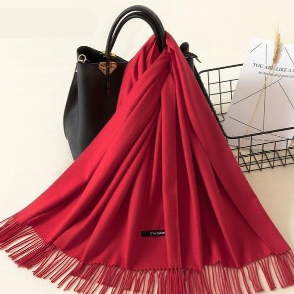 Kasjmieren winterash shawl - luxe dameswrap - Bakkermode.nl