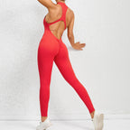 Yoga fitness jumpsuit - mouwloze stretch shapewear met buikcontrole en liftende pasvorm - Bakkermode.nl