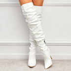 Over-the-knee laarzen - stijlvolle dames faux latex hoge hakken