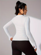 Dames lichtgewicht sportjack - stijlvolle lange mouwen zip-up fitness top voor casual en actieve looks