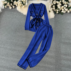 2-delige lounge set - trendy gebreide cardigan en broek