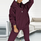 Dames loungewear set - gezellige hoodie en leggings van zachte stof voor relaxed thuisgebruik