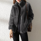 Faux fur jas - gezellige dames zip-up outerwear - Bakkermode.nl
