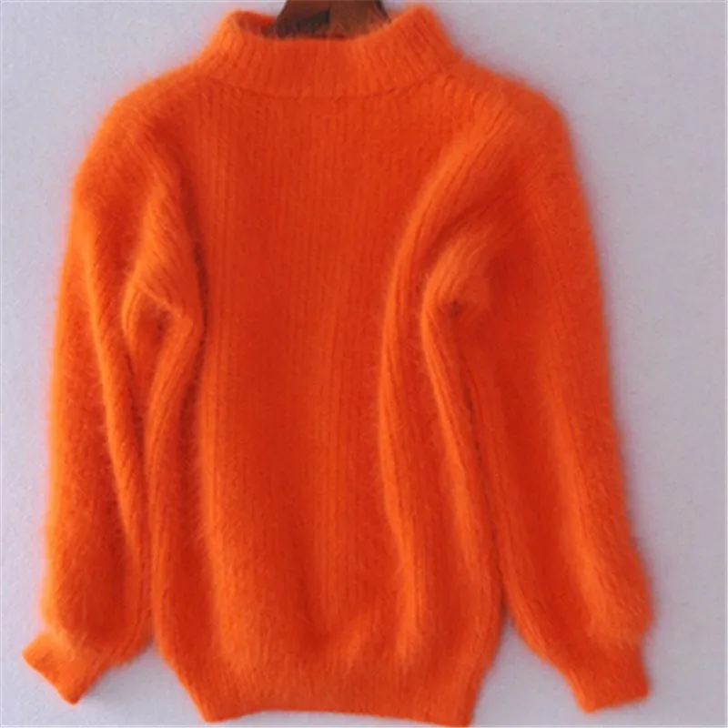 Dames gezellige fluffy trui - moderne relaxte pasvorm vintage-stijl pullover - Bakkermode.nl
