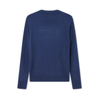 Gebreide trui met Amerikaanse vlag - casual blauw dames sweater - Bakkermode.nl