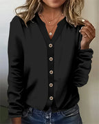 Dames casual button-up blouse van katoen - trendy look voor elke gelegenheid