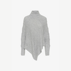 Gebreide poncho met hoge hals - elegante damestrui