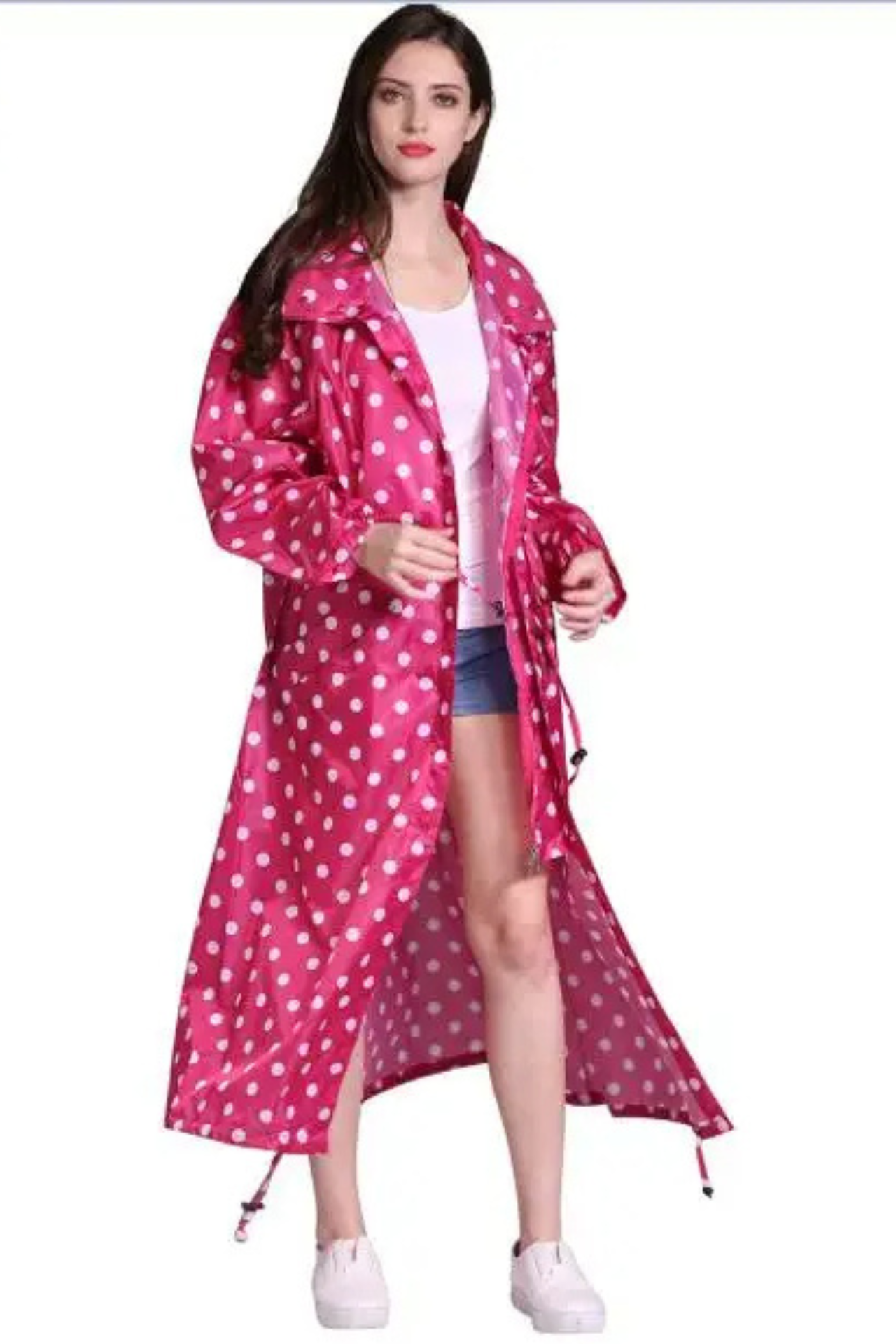 Lang bedrukte jas - stijlvolle gedessineerde dames outerwear