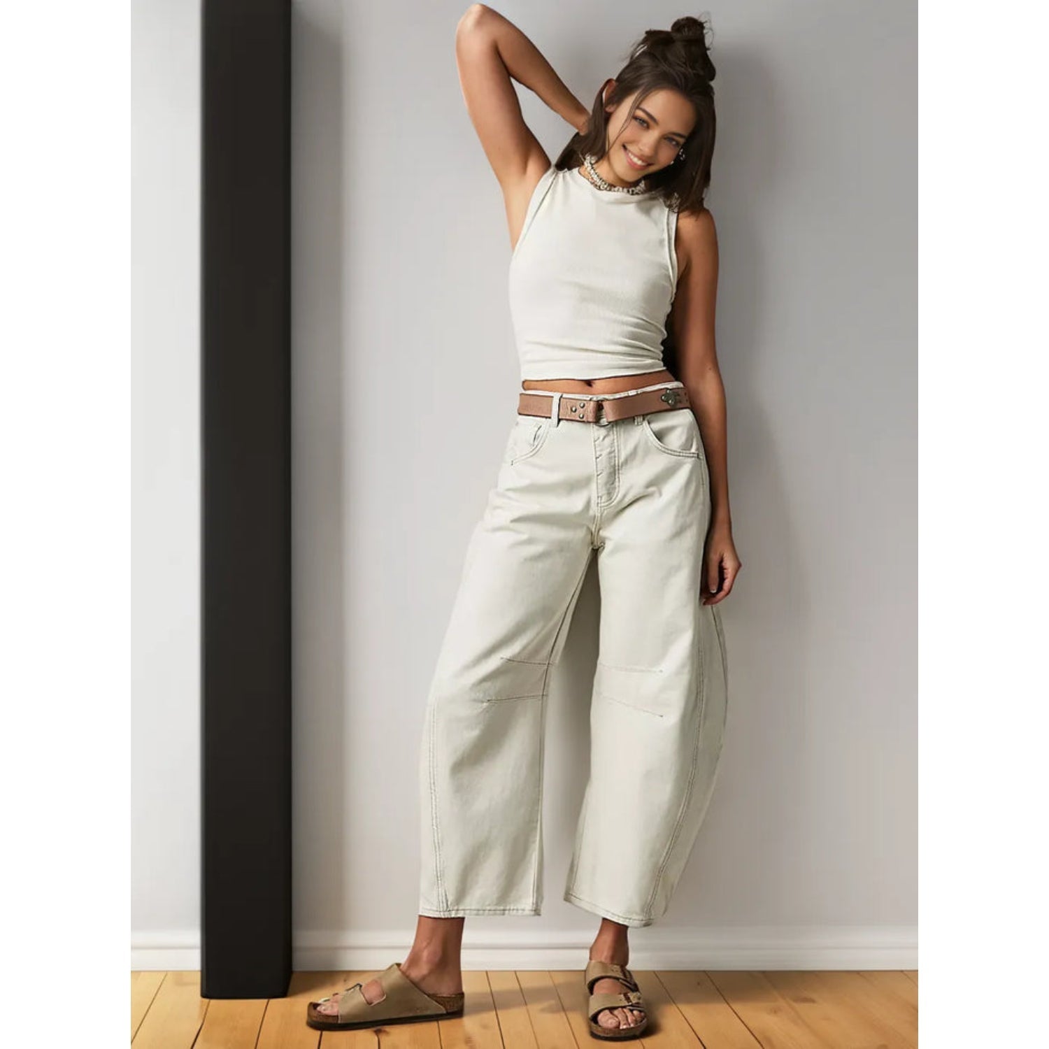 Brede pijpen denim jeans - casual stijlvol voor dames