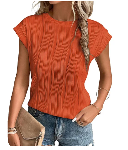 Chique geplooide top - elegante damesblouse