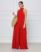 Dames casual jumpsuit met halternek - mouwloze zomeroutfit voor evenementen